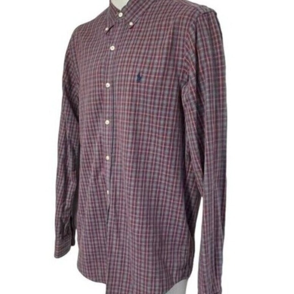 Ralph Lauren Classic Fit Plaid Button‎ Down Long Sleeve Shirt Men's Medium - Picture 3 of 10
